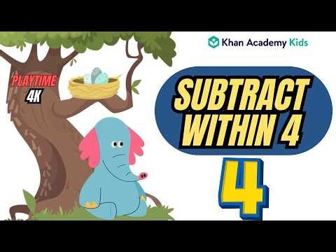 Khan Academy Kids PreK–K | Subtract Within 4 🧮 Preschool Math Gameplay