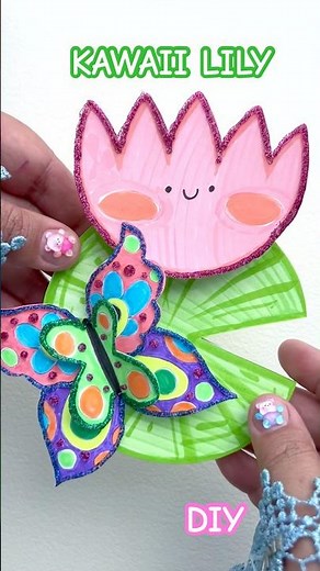 Kawaii Lily Pad and Butterfly 🌸🦋 | Easy Paper Craft