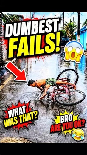 Top 5 Dumbest Bicycle Fails 😂 #shorts #funny #respect #automobile #stunt #crash