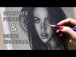 Portrait Drawing With Graphite Pencils on Strathmore Toned Grey + White Charcoal