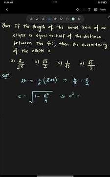 Minor axis and eccentricity of ellipse IIT-JEE Main 2026#‪@mathsbox8520‬ #iitdelhi #iitbombay #allen