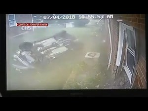 Car slams into house at 130 km/hr, crash caught on camera