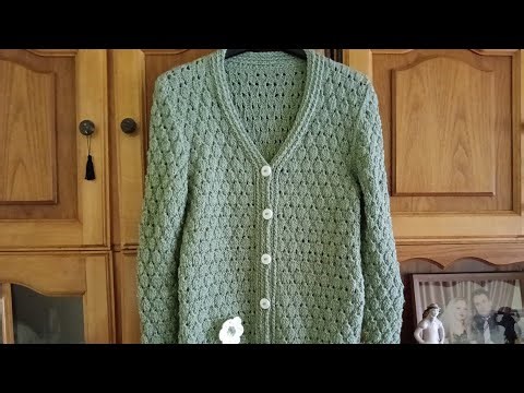 Cardigan tricotat,damă Elys.Tutorial pas cu pas . Ață reciclată.Tutorial Knitted sweater women's.