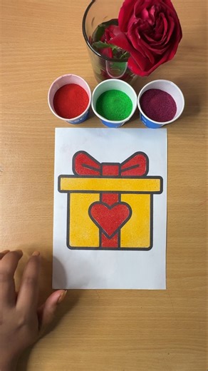 Christmas Gift Box 🎁 | Step-by-Step Sand Art | Real Sound ASMR #shorts