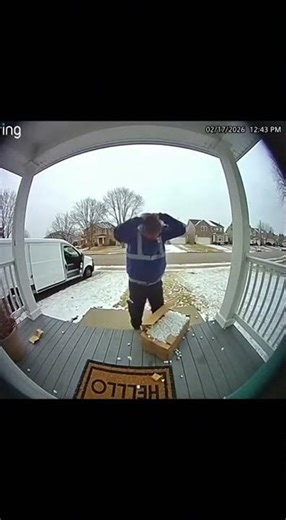 Ring Camera Catches Delivery Driver LOSING IT 😳