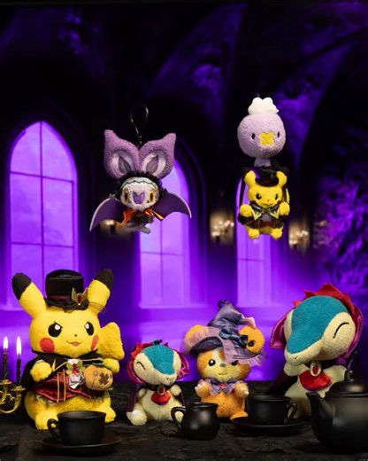 They’re so adorable in their little costumes 🥹 Head to Pokémon Center (link in bio) to check out Halloween Ghost Chateau Poké Plush Cyndaquil, Pikachu, Noibat, Teddiursa, and…! Drifloon, what are you doing?! 😱 | Pokémon