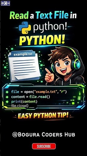 Read Text File in Python | Python File Handling | Python File Reading Made Easy! (Beginner Tip) |