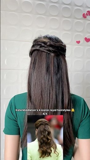 Pt.4 Kate Middleton's iconic royal half up #viral #hairstyle #hairtutorial