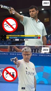 Yusuf Dikeç doing the EXACT same pose in 2011. Silver medallist went big on social media with seemingly casual attitude. The 51-year-old does not wear blinders or visors like most other shooters. Photo has emerged of him 13 years ago looking different but with same style. Turkish sharp-shooter Yusuf Dikec, alongside Sevval Ilayda Tarhan, secured a historic silver medal in the mixed team 10m air pistol event. 24 years of dedication behind silver medal. #Türkiye #turkey #yusufdikeç #yusufdikec #Se