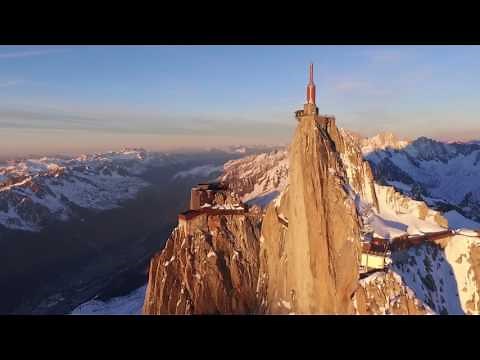 Sunset around the Aiguille du Midi