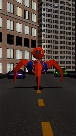 Spider Walk Night City in Blender Eevee #animation #blender #spider #shorts