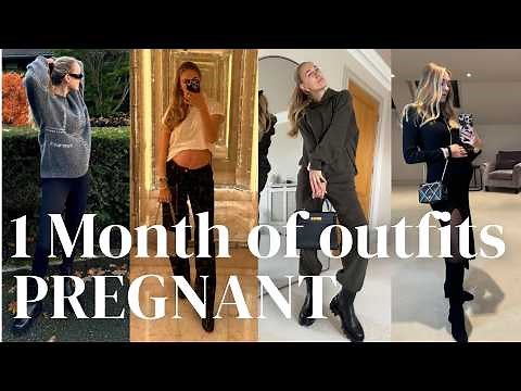 What I Wore for an Entire Month Pregnant! Realistic 2nd and 3rd Trimester Maternity Outfits Looks
