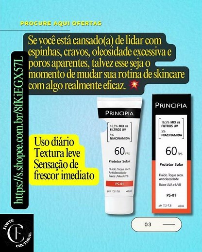 ✨ Principia Kit Anti-Acne — Adeus Cravos, Oleosidade e Manchas! FPS60 + Sérum + Limpeza 🔥