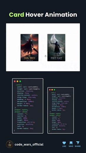 🔥 Card Hover Animation with HTML & CSS | Frontend UI | code buzz | #coding