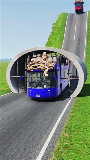 BeamNG Drive Long Drive Capsule vs Drain Pipe Challenge | Crazy Crash Test #shorts