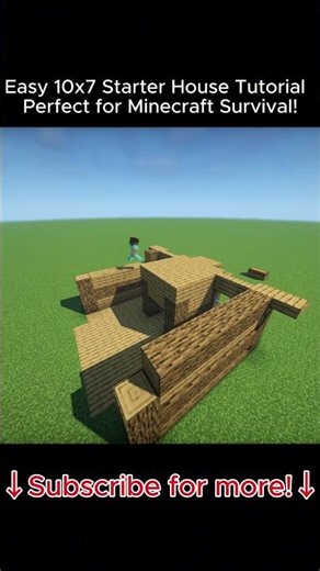 Easy 10x7 Starter House Tutorial - Perfect for Minecraft Survival!#shorts #building#minecraft