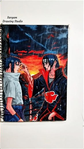 Itachi and Sasuke Drawing #shorts #naruto
