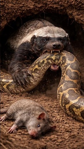 Fearless Honey Badger vs Giant Python – Ultimate Wildlife Showdown! 🐍🦡