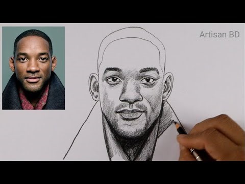 How to Draw Will Smith step by step - Easy pencil sketch | Will Smith Portrait Drawing