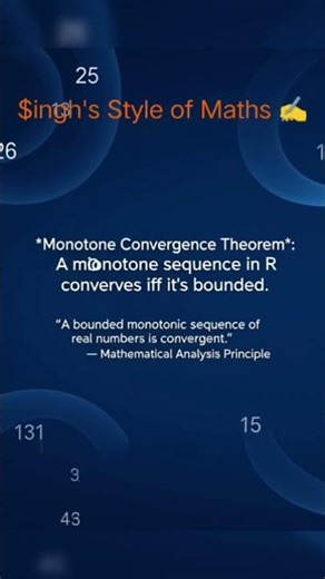 Monotone Convergence Theorem #ai #maths #calculus #mathshorts #education
