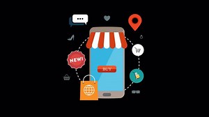 Download Mobile Phone Online Shopping 2D Motion Graphics Animation On Alpha Channel for free