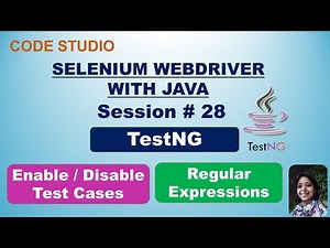Selenium Webdriver with Java in Hindi #28-TestNG Enable &Disable Test cases | Regular Expression