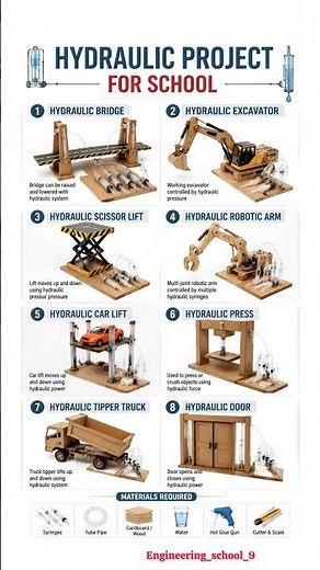 Top 8 Hydraulic Projects for School | Easy DIY Science Exhibition Models | Hydraulic project ⚙️📐😱