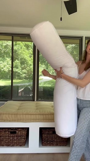DIY No Sew Bolster Pillowcase for Sunroom Decor