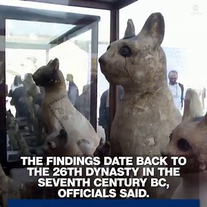 Egypt unveiled what it described as a "one of a kind" cache that contained hundreds of statues and mummified animals, dating back to the 26th dynasty in the seventh century BC, officials said. https://abcn.ws/2qvnIM3 | ABC News