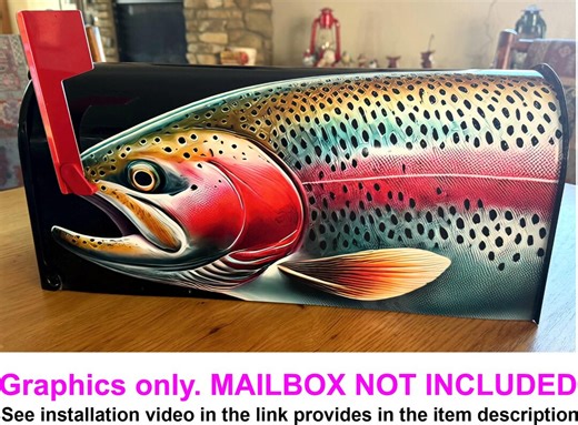 Rainbow Trout Fisherman Mailbox Sticker Wrap Cover Graphics MAILBOX NOT INCLUDED - Etsy
