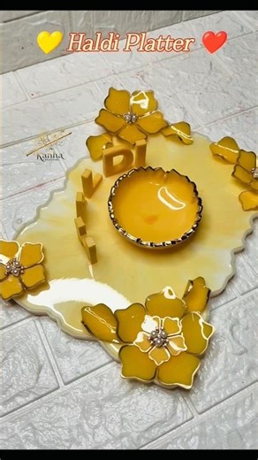 DIY Resin Haldi Tray | Trending Haldi Platter for Weddings #handmadewithlove #weddingdecorindia