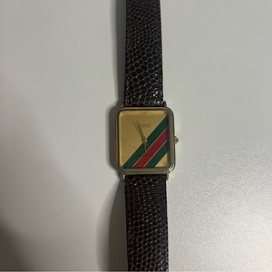 Gucci Gold and Brown Watch with Signature Style