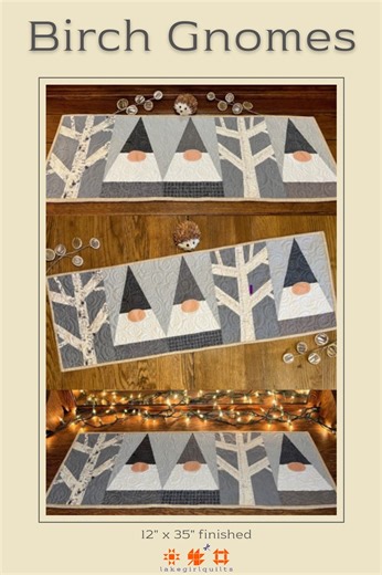 Birch Gnomes Table Runner Quilt Pattern: Easy Beginner Farmhouse (PDF) - Etsy