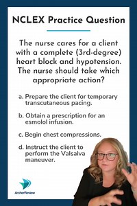 ✨NCLEX Practice Question of the Week✨ with Morgan at Archer Review! Try this multiple choice question...and see how these items will feel on your Next Gen NCLEX! Remember - we have thousands of practice questions like this to get you NGN-ready at archerreview.com - prices for our Qbank start at just $59! 😉 #ngn #nursingstudentproblems #nclexquestionoftheday #nclexquestions #nclexpreparation #nclexstudy | Archer NCLEX Review
