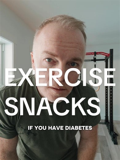 Exercise Snacks are proven to lower A1c, reduce inflammation, and improve glut4 receptors which help uptake sugar in your blood stream. #exercise #doctor #diabetes #health #insulin