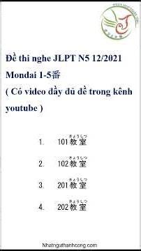 JLPT N5 Listening Test December 2021 with Answers & Script (Mondai 1 & 5)