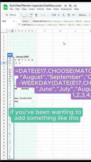 Create a Mini Calendar in Google Sheets That Updates Automatically
