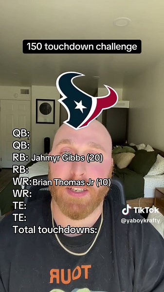 150 touchdown challenge! #nfldraft #football #sports #sportstiktok #nfImemes #nflfootball #nfltiktok #footballtiktok #NFL #nflfreeagency #nflnews #nfloffseason #sportsfan #sportsfinatic #fantasyfootball #footballchallenge #fantasyfilter #fyp #blindranking #fypシ