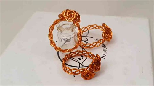 Rose ring 3-wire braid how to do Handmade jewelry DIY @LanAnhHandmade 722