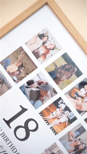 Personalized 18th Birthday Photo Collage Gift | Custom Milestone Wall Art