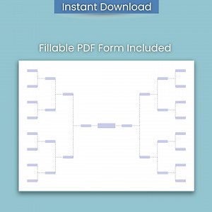 Tournament Bracket Printable, Blank Bracket 8 16 32 Team, Fillable Pdf Bracket, Single Elimination Bracket, Sports Bracket Template - Etsy