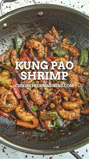 This Kung Pao shrimp is quick and easy to make with plump shrimp stir fried with bell peppers, chilies, and crunchy peanuts in a savory, spicy sauce. You're going to love the way I make it. 🧡 RECIPE: https://www.chilipeppermadness.com/recipes/kung-pao-shrimp/ If the link does not work on your mobile, please google “kung pao shrimp chili pepper madness”. Use hashtag #chilipeppermadness if you make this recipe! | Chili Pepper Madness - Big Flavor Recipes