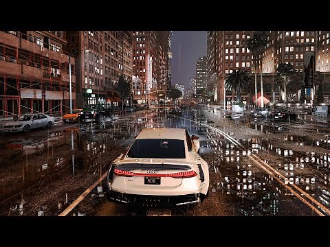 4K: GTA 5 Night City - Most Realistic Rain Weather - Ray Tracing - CineREALISM Graphics Mod 2021