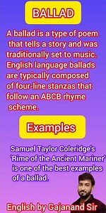 Ballad | What is ballad | Ballad kya hota hai | Ballad: a literary term | Definition of Ballad |