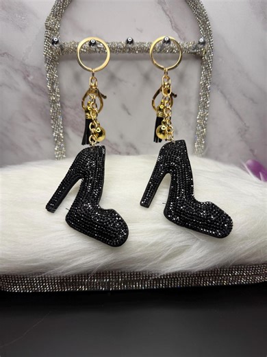 Bling Black High Heel Bag Charms/keychain - Etsy