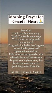 Morning Prayer for a Grateful Heart | Bible Gospel #jesus #bible #godsword #prayer