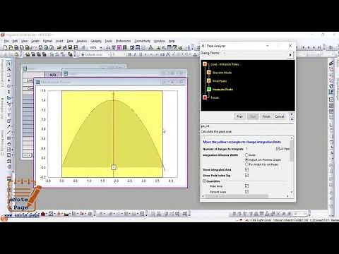 How to calculate Area under Curve & FWHM using the computer program Origin?