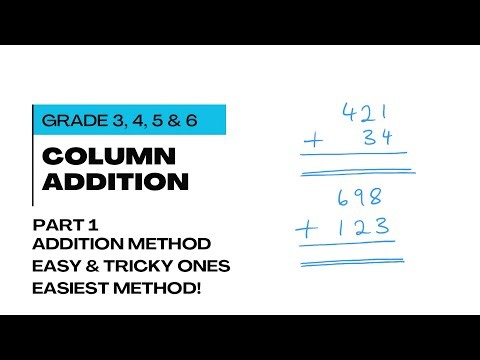 Column Addition Method Grade 3, 4, 5, 6 | EASY TUTORIAL | Part 1