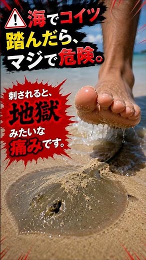 【1分解説】絶対に踏むな！砂の中に潜む最悪の罠。刺されると“骨まで痛む”猛毒のエイ「アカエイ」の恐怖