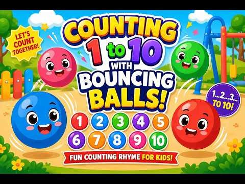 Counting 1 to 10 with Bouncing Balls 🎈 | Fun Counting Song for Kids & Toddlers